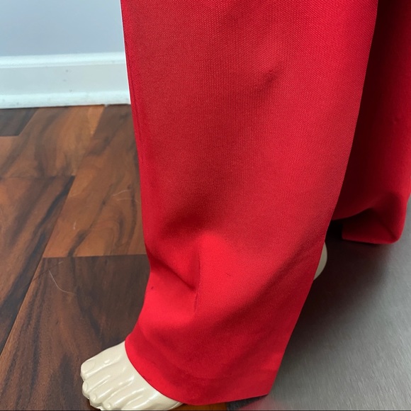 AIDAN MATTOX RED MESH INSET MAXI GOWN - Picture 9 of 13